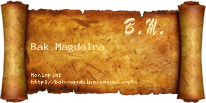 Bak Magdolna névjegykártya