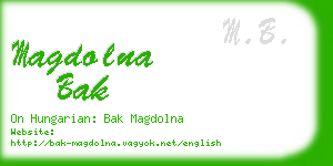 magdolna bak business card